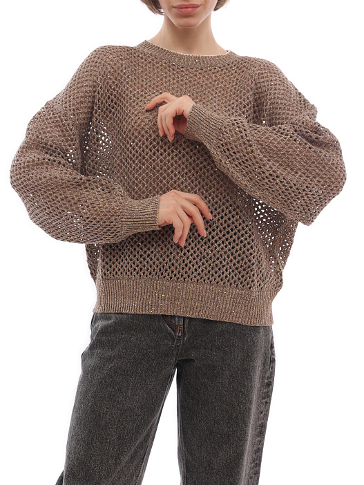 Джемпер Brunello Cucinelli MAJ585210 C1314 сетчатый женский — купить в интернет-магазине Verdistore