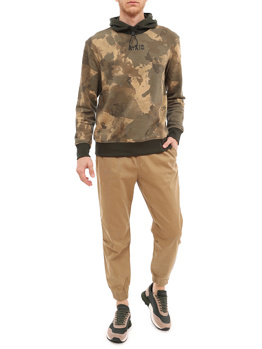 Брюки Armani Exchange 6LZP29 ZNYDZ 1711 бежевые мужские с манжетами — купить в интернет-магазине Verdistore