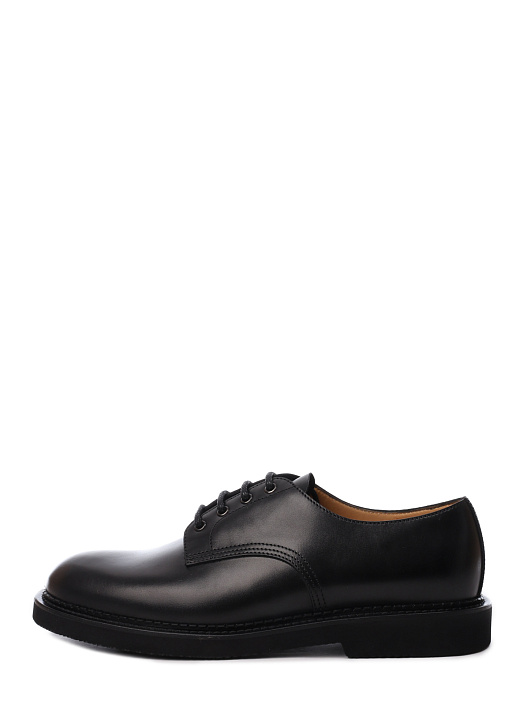 Дерби из черной гладкой кожи с приподнятым носком  — купить в интернет-магазине Verdistore