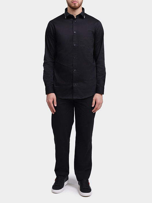 Рубашка Armani Exchange XM001819 AF10192 UC001 черная мужская — купить в интернет-магазине Verdistore