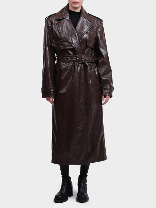 Плащ Hugo Malitte-1 50542286 201 коричневый женский — купить в интернет-магазине Verdistore