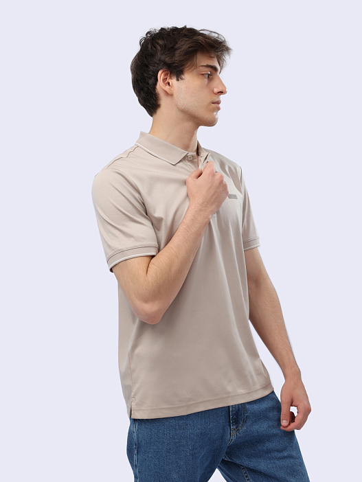 Поло Calvin Klein K10K112481 светло-серое мужское из хлопка — купить в интернет-магазине Verdistore