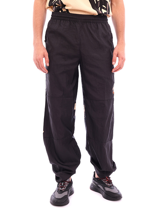 Спортивные брюки черные нейлоновые с поясом резинкой — купить в интернет-магазине Verdistore