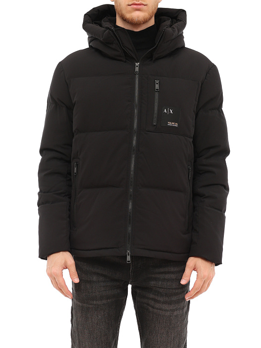 Пуховик Armani Exchange 6LZB12 ZNICZ 1200 черный мужской стёганый — купить в интернет-магазине Verdistore