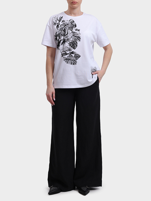 Брюки Liu-Jo WHITE LABEL WA6368 T4818 22222 черные женские свободного кроя  — купить в интернет-магазине Verdistore