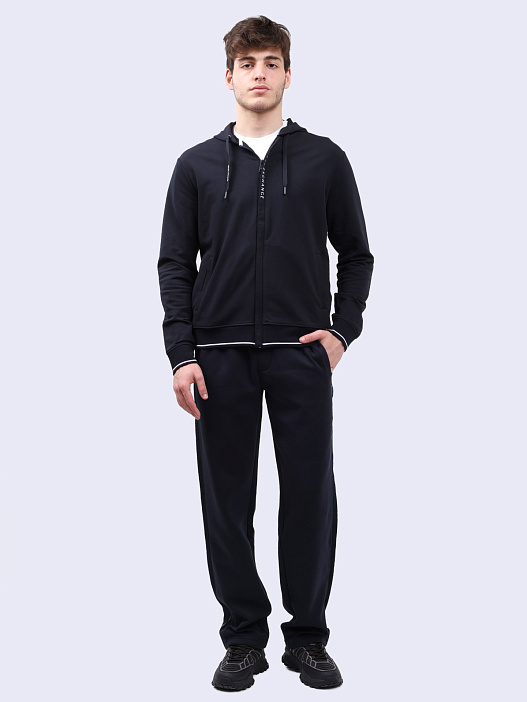 картинка Брюки спортивные Armani Exchange 6DZPJK ZJZGZ 1510 темно-синие мужские магазин Verdistore являющийся официальным дистрибьютором в России 