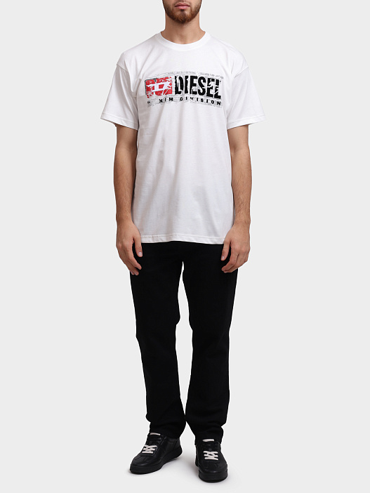 Футболка Diesel A194360PLAT141 хлопковая мужская с логотипом — купить в интернет-магазине Verdistore