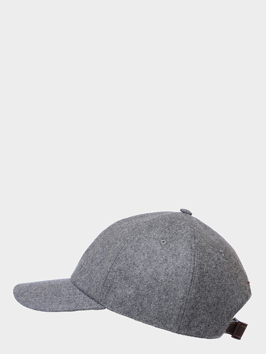 Бейсболка Brunello Cucinelli MY4499850 CGQ69 серая мужская из шерсти — купить в интернет-магазине Verdistore