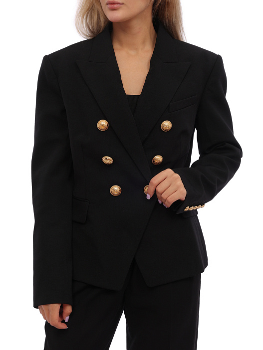 Жакет Balmain BF1SG008WC09 0PA черный женский из шерсти — купить в интернет-магазине Verdistore