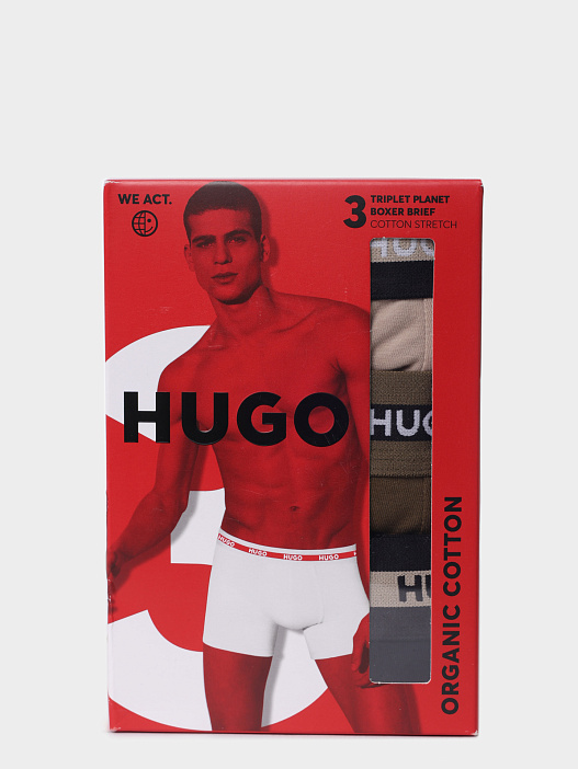 Трусы комплект Hugo BOXERBR TRIPL PLANET хлопковые мужские — купить в интернет-магазине Verdistore