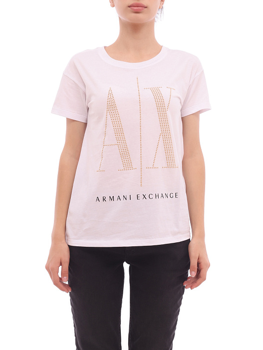 Футболка Armani Exchange 8NYTDX белая женская из хлопка — купить в интернет-магазине Verdistore