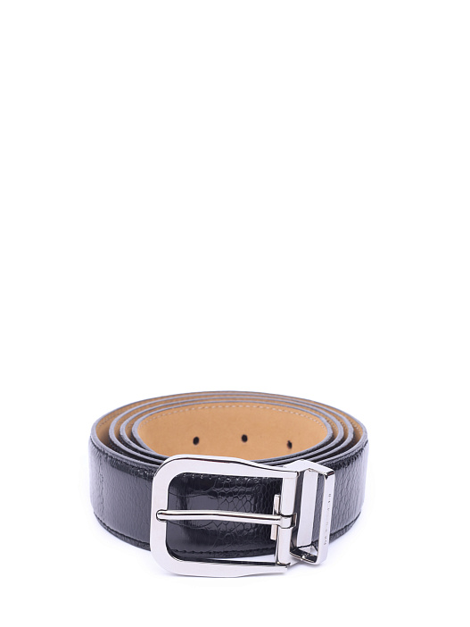 Ремень с текстурной кожей черный глянцевый — купить в интернет-магазине Verdistore