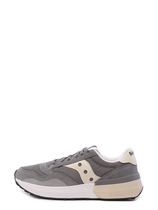 Кроссовки серые с бежевыми вставками по бокам и миндальным носком — купить в интернет-магазине Verdistore