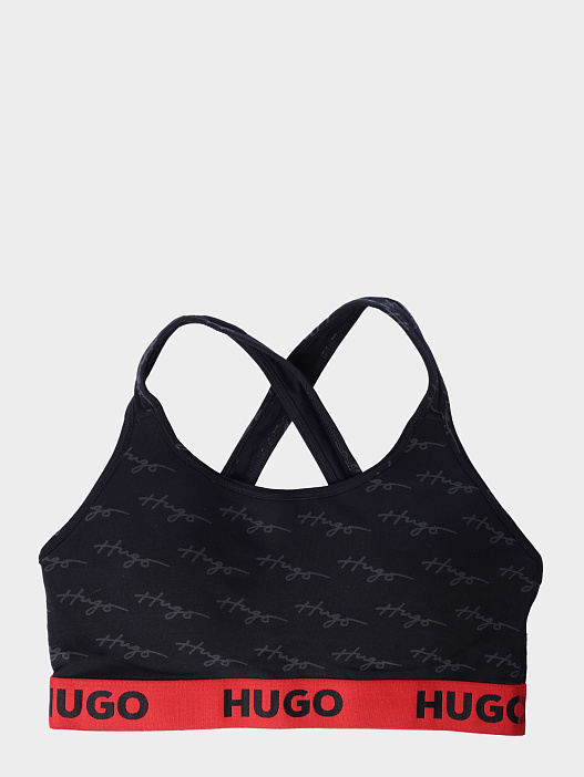 Топ Hugo 10241852 01 50515208 965 черный женский с монограммным логотипом — купить в интернет-магазине Verdistore
