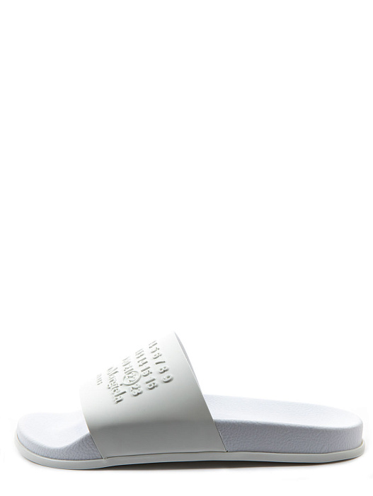 Шлепанцы белые на резиновой подоше с закругленым носком — купить в интернет-магазине Verdistore