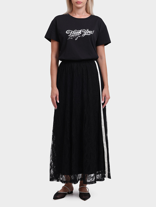 Юбка Liu-Jo TF5260 J4951 22222 черная женская из кружева — купить в интернет-магазине Verdistore