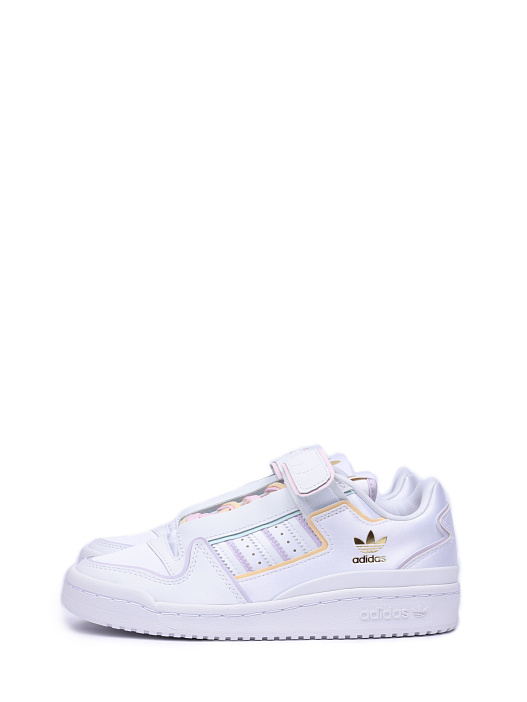 картинка Кроссовки Adidas Forum Plus H05123 белые женские на липучке магазин Verdistore являющийся официальным дистрибьютором в России 