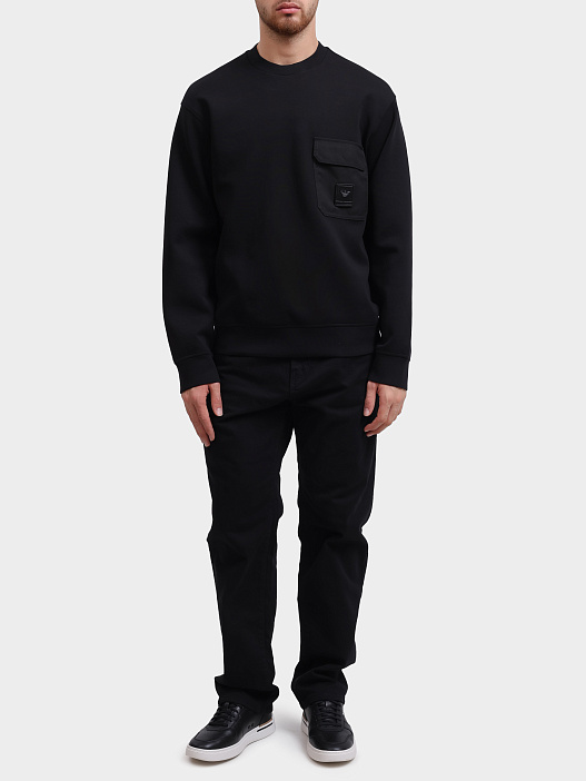 Свитшот Emporio Armani EM002925 AF10013 UC001 черный мужской — купить в интернет-магазине Verdistore
