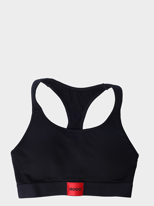 Топ Hugo BRALETTE PAD.RED LAB 10241852 01 50495869 001 черный женский с красным патчем-логотипом — купить в интернет-магазине Verdistore