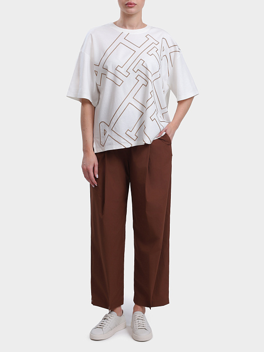 Футболка Herno JG000306D 52131 1021 белая женская с крупным логотипом-вышивкой — купить в интернет-магазине Verdistore