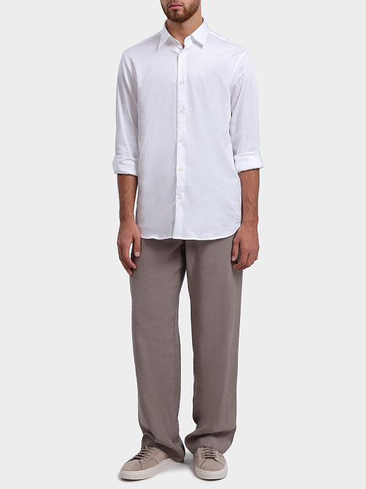 Брюки Emporio Armani EM005059 TE20387 U6266 бежевые мужские прямого кроя — купить в интернет-магазине Verdistore