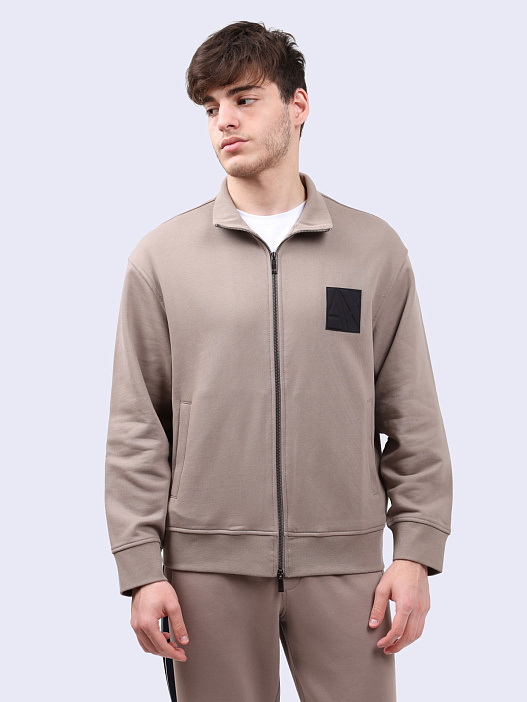 картинка Мастерка Armani Exchange 6DZMJJ ZJ4XZ 17AC бежевая мужская магазин Verdistore являющийся официальным дистрибьютором в России 