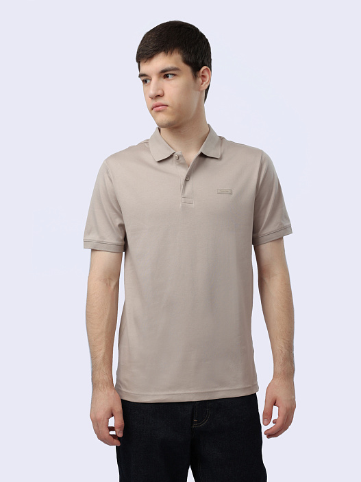 Поло Calvin Klein K10K111657 светло-серое мужское из хлопка — купить в интернет-магазине Verdistore