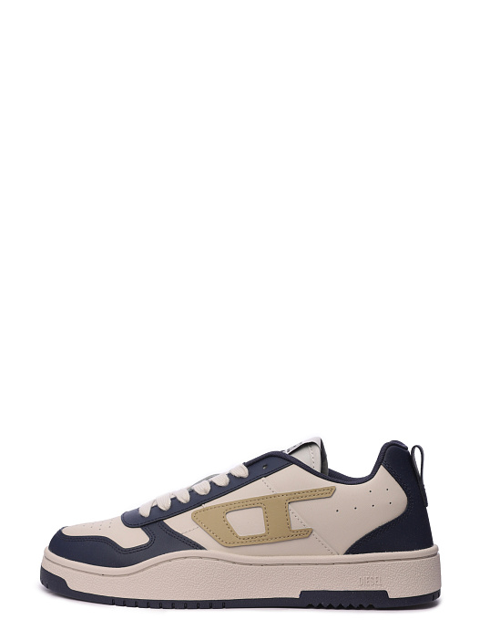 Кеды белые с синими и бежевыми накладками  — купить в интернет-магазине Verdistore