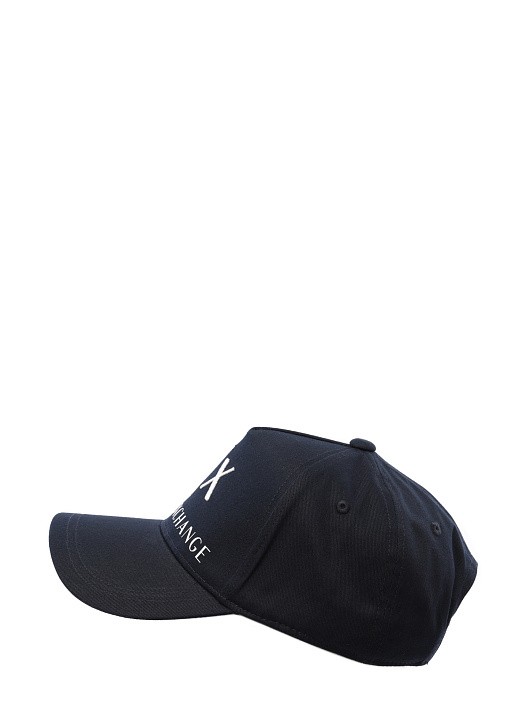 картинка Бейсболка Armani Exchange 954039 CC513 00936 темно-синяя мужская из хлопка магазин Verdistore являющийся официальным дистрибьютором в России 