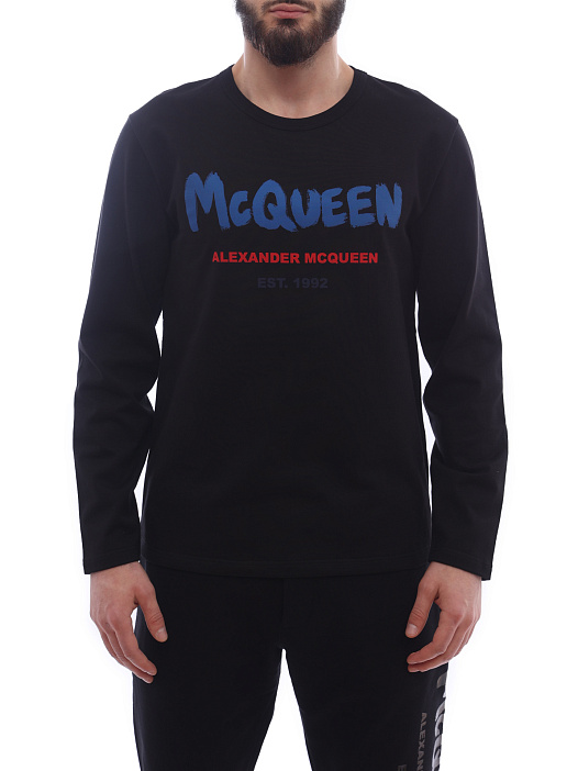 Лонгслив Alexander McQueen 682518 QSZ52 0901 черный мужской — купить в интернет-магазине Verdistore