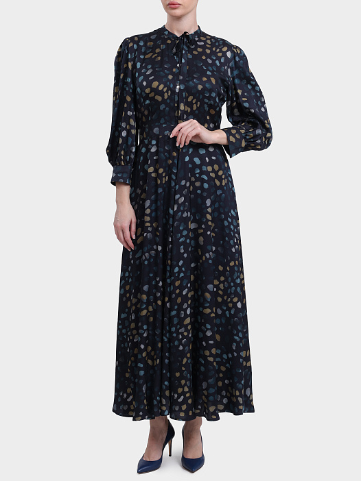Платье MARELLA MLLFULCRO 001 синее женское из вискозы — купить в интернет-магазине Verdistore