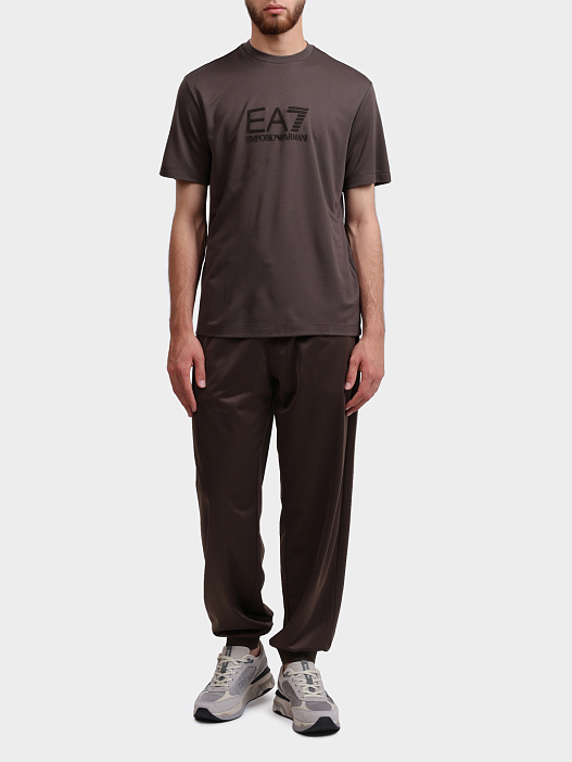 Футболка EA7 7M000092 AF13870 U6139 коричневая мужская — купить в интернет-магазине Verdistore