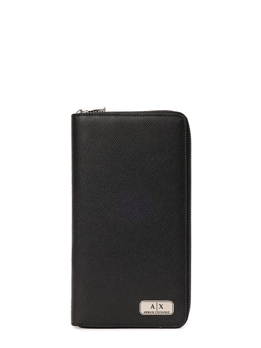 картинка Портмоне Armani Exchange 958055 CC843 00020 кожаное мужское на молнии магазин Verdistore являющийся официальным дистрибьютором в России 