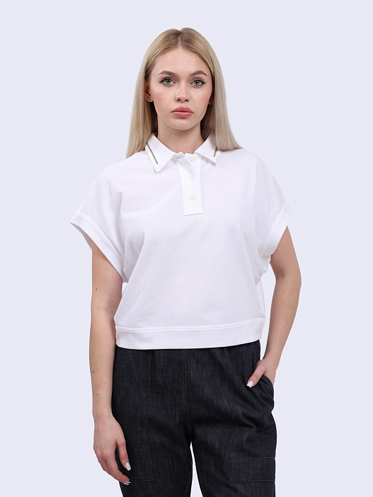 Поло Brunello Cucinelli M0T63EM405 С6159 укороченное женское — купить в интернет-магазине Verdistore