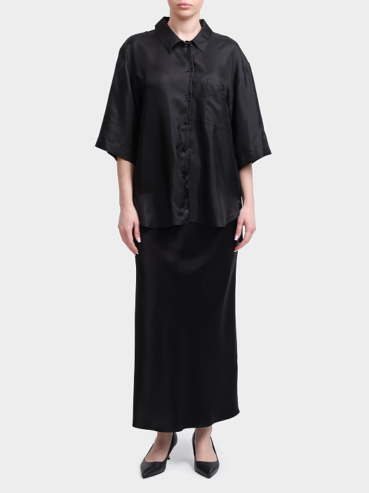 Юбка Marella MLLARCELLA 006 черная женская свободного кроя с высокой посадкой — купить в интернет-магазине Verdistore