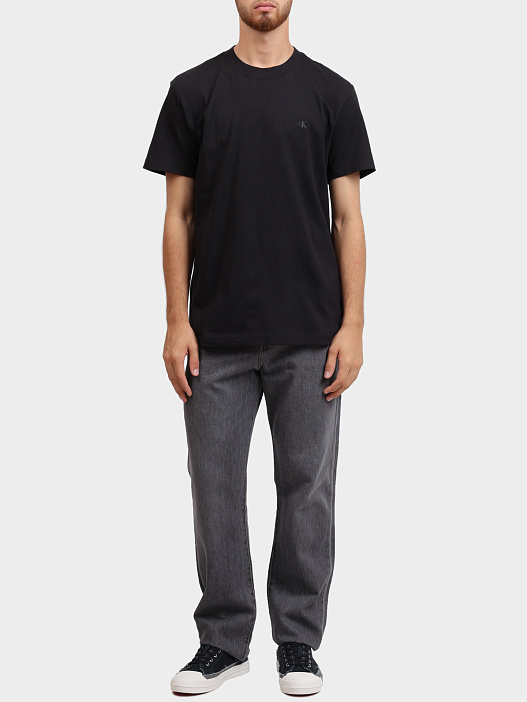 Футболка Calvin Klein Jeans J30J326683 BEH черная мужская из хлопка — купить в интернет-магазине Verdistore