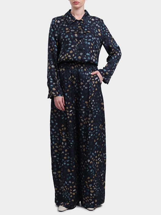 Брюки MARELLA MLLFASTOSO 001 синие женские из вискозы — купить в интернет-магазине Verdistore