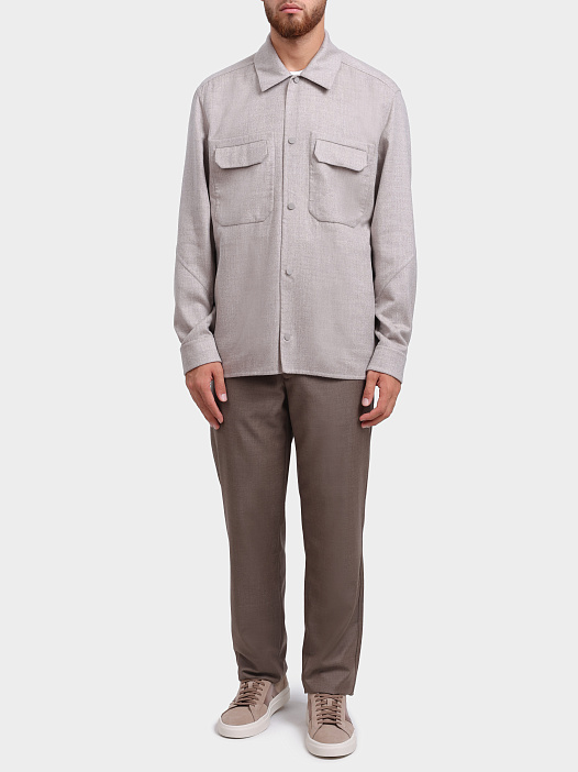 Куртка-рубашка Sease JJ075TN524 X34 светло-бежевая мужская прямого кроя — купить в интернет-магазине Verdistore