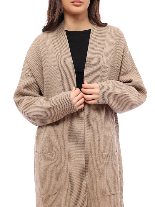Кардиган Brunello Cucinelli MBM755806 C506 удлиненный женский — купить в интернет-магазине Verdistore