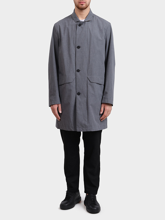 Тренч Sease JJ062TN461 N55 серый мужской прямого кроя с внешними карманами — купить в интернет-магазине Verdistore