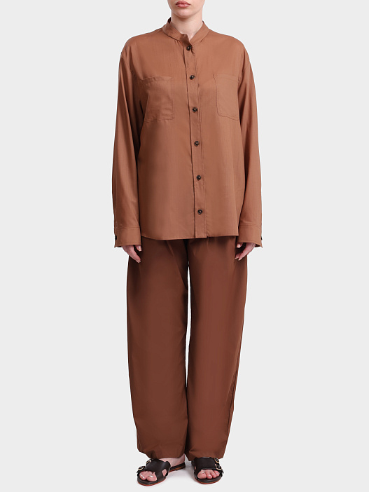 Рубашка Herno CM000044D 33487 2240 террактовая женская свободного кроя  — купить в интернет-магазине Verdistore