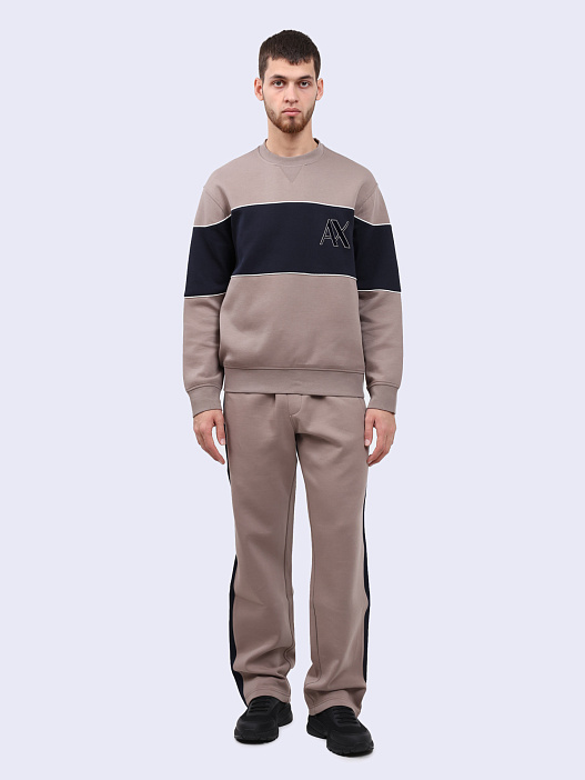 Брюки спортивные Armani Exchange 6DZPJK ZJZGZ 17AC светло-коричневые мужские — купить в интернет-магазине Verdistore