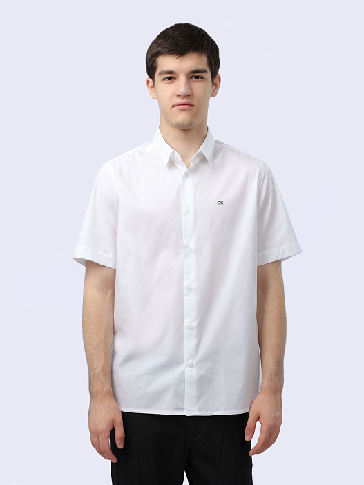 Рубашка Calvin Klein K10K109440 белая мужская из хлопка — купить в интернет-магазине Verdistore