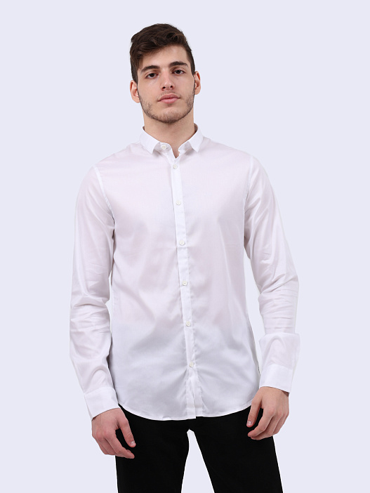 картинка Рубашка Armani Exchange 8NZC49 ZNYXZ 1100 белая мужская магазин Verdistore являющийся официальным дистрибьютором в России 
