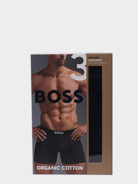 Трусы комплект Boss 50544272 001 черные мужские с логотипом — купить в интернет-магазине Verdistore