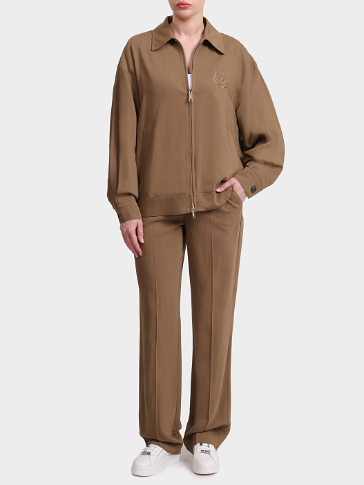 Куртка Marella Sport TEULADA 001 коричневая женская с цветком из пайеток — купить в интернет-магазине Verdistore