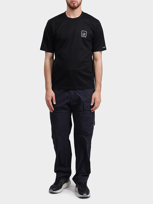 Футболка C.P. Company 20CLTS057A 006370W 999 черная мужская из хлопка — купить в интернет-магазине Verdistore