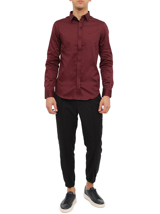 Рубашка Armani Exchange 8NZCBD ZN10Z 14AU бордовая мужская из хлопка — купить в интернет-магазине Verdistore