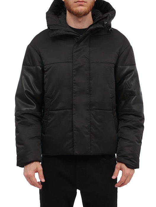 Пуховик Armani Exchange 6RZB13 ZNJ7Z 1200 черный мужской с капюшоном — купить в интернет-магазине Verdistore