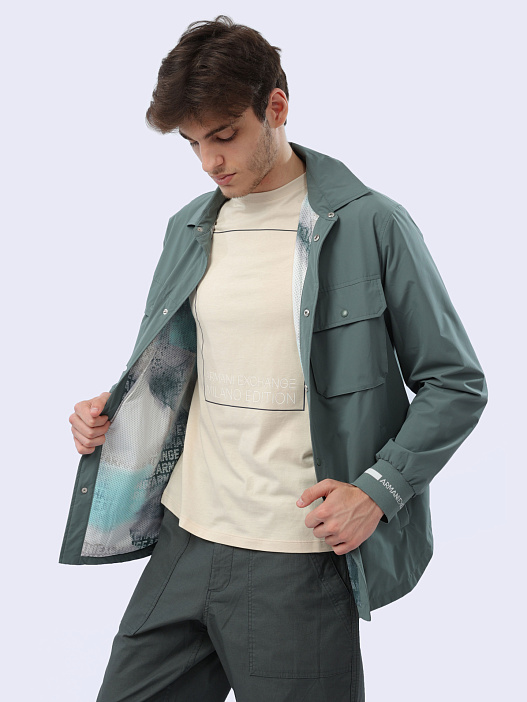 Рубашка Armani Exchange 3DZCL7 ZN3FZ 1888 светло-зеленая мужская на кнопках — купить в интернет-магазине Verdistore